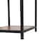 Flash Furniture Jura Metal Bar and Wine Table w/2 Slanted Shelves for Bottle Storage and Hanging Glass, Black Frame NAN-F-HY-B23102-BLKBRN-GG - alternate 3